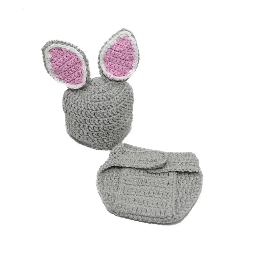 Newborn Photography Easter Bunny Rabbit Diaper Cover and Hat Prop